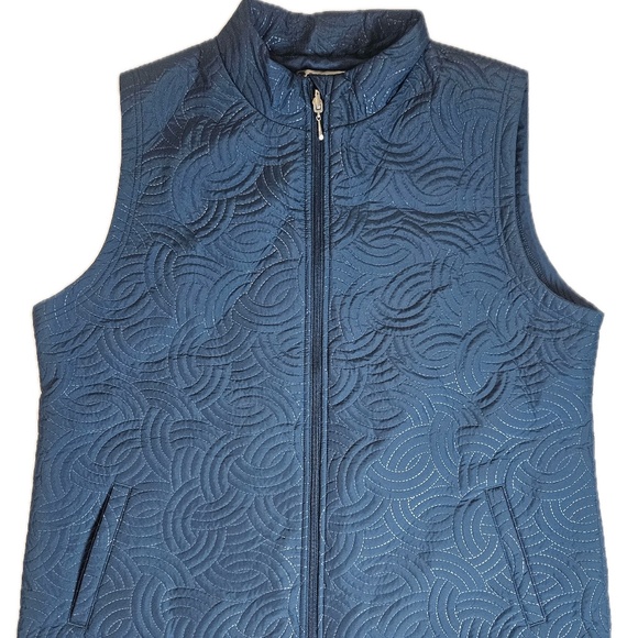 Pebble Beach Vest Womens XL Blue Dry-Luxe Performance Quilted Full Zip Golf - Picture 1 of 6